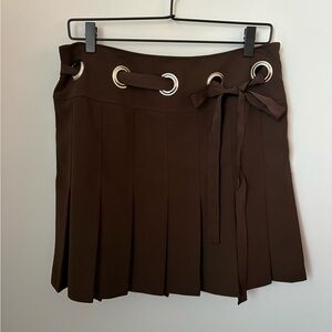 Vintage INC International Concepts Women's Pleated Skirt With Silver Grommets